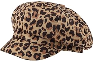 Retro Newsboy Cap Leopard Zebra Cow Print Cabbie Baker Boy Hat Beret Hat for Women Pageboy Visor Artist Painter Hat