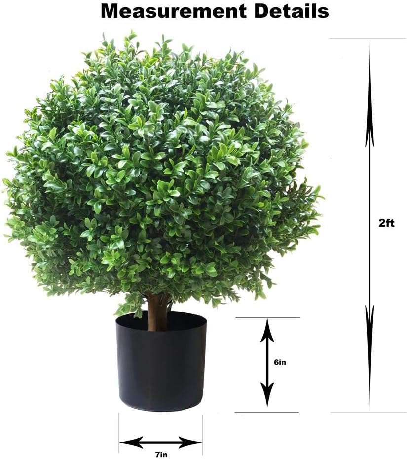 24''T Boxwood Ball Shaped Topiary Home & Garden Potted Artificial Shrubs Tree (1 PC) -