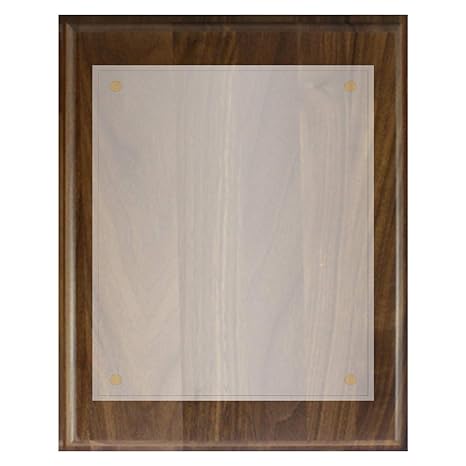 Wood Board Document Holder Plaques Kits 10 5 X13 Solid Walnut Board With 8 5 X 11 Plexiglass