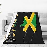 Jamaica Jamaican Flag Map Throw Blanket Travel Blankets Queen Size Soft 40"X30" Cozy Throw Blanket for Living Room Couch Sofa Bed Gifts