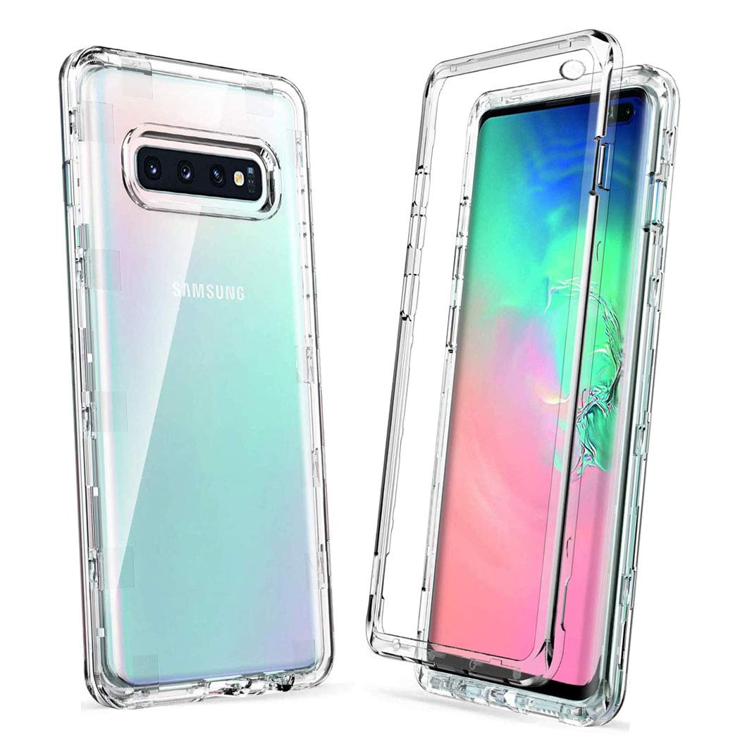 Samsung S10+ 6.4" SM-G975F/DS Case, Samsung Galaxy S10+ Plus Front and Back Case, Transparent Clear Fully Protection PC Hard Soft Cover Bumper Shockproof For Samsung Galaxy S10+ Plus