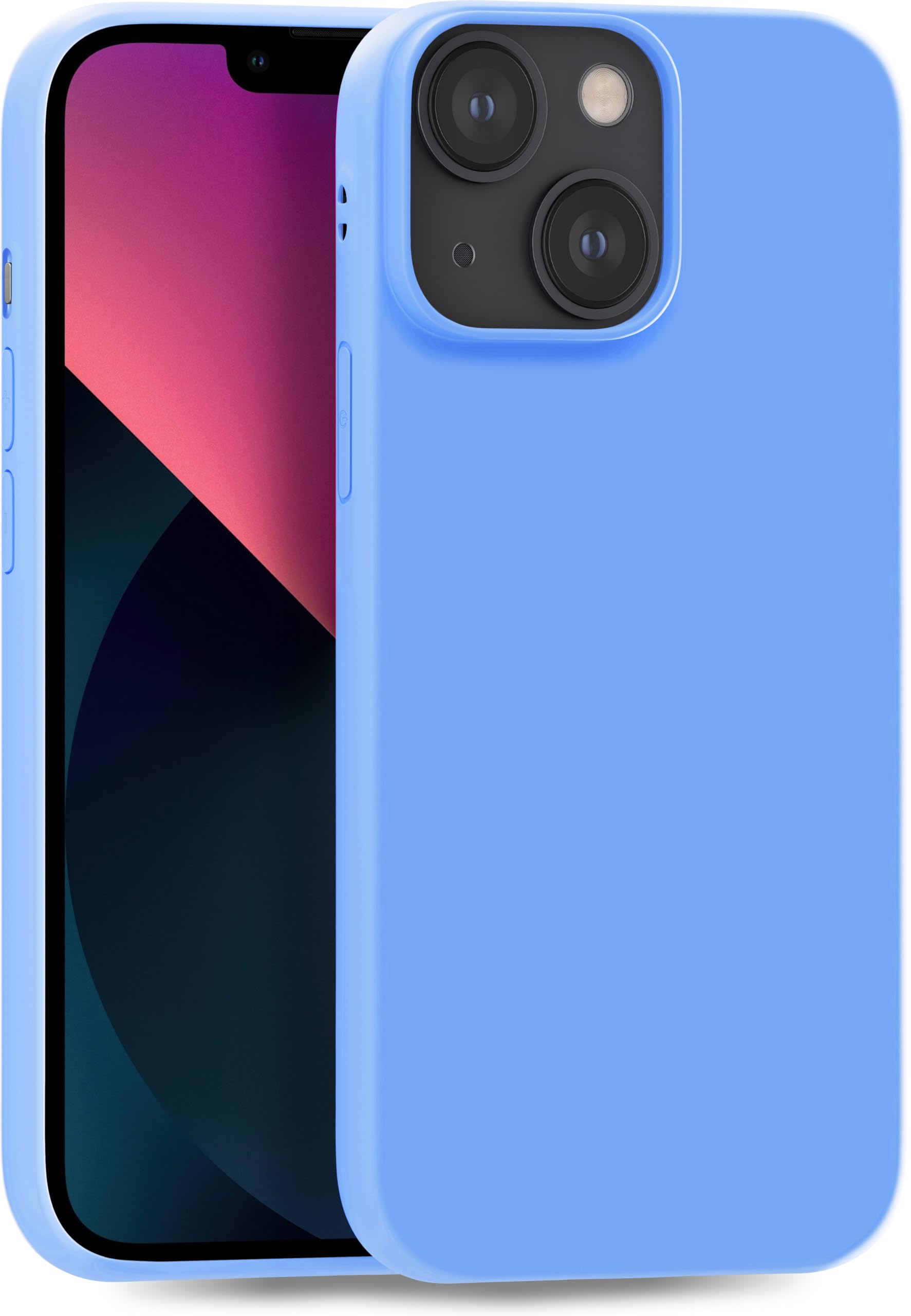 MyGadget TPU Case for iPhone 13 Mini - [ Camera Protection & Anti Fingerprint ] - Silicone Cover with Soft Touch & Anti Scratch Shell - Matte Light Blue