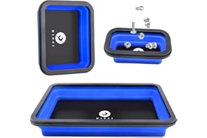 MIN CI Collapsible Magnetic Parts Tray Set, 3 Different Size Magnetic Tool Trays, Upgraded Magnetic Tray with Double-Sided Magnetic, Magnetic Tray for Mechanic's, Garage Accessories and Magnetic Screw Holder