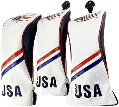 Amazon Cuticate ゴルフヘッドカバー クラブヘッドカバー ウッドカバー Usa旗柄 460ccno 1 3 5ドライバー用 3個 Cuticate ヘッドカバー
