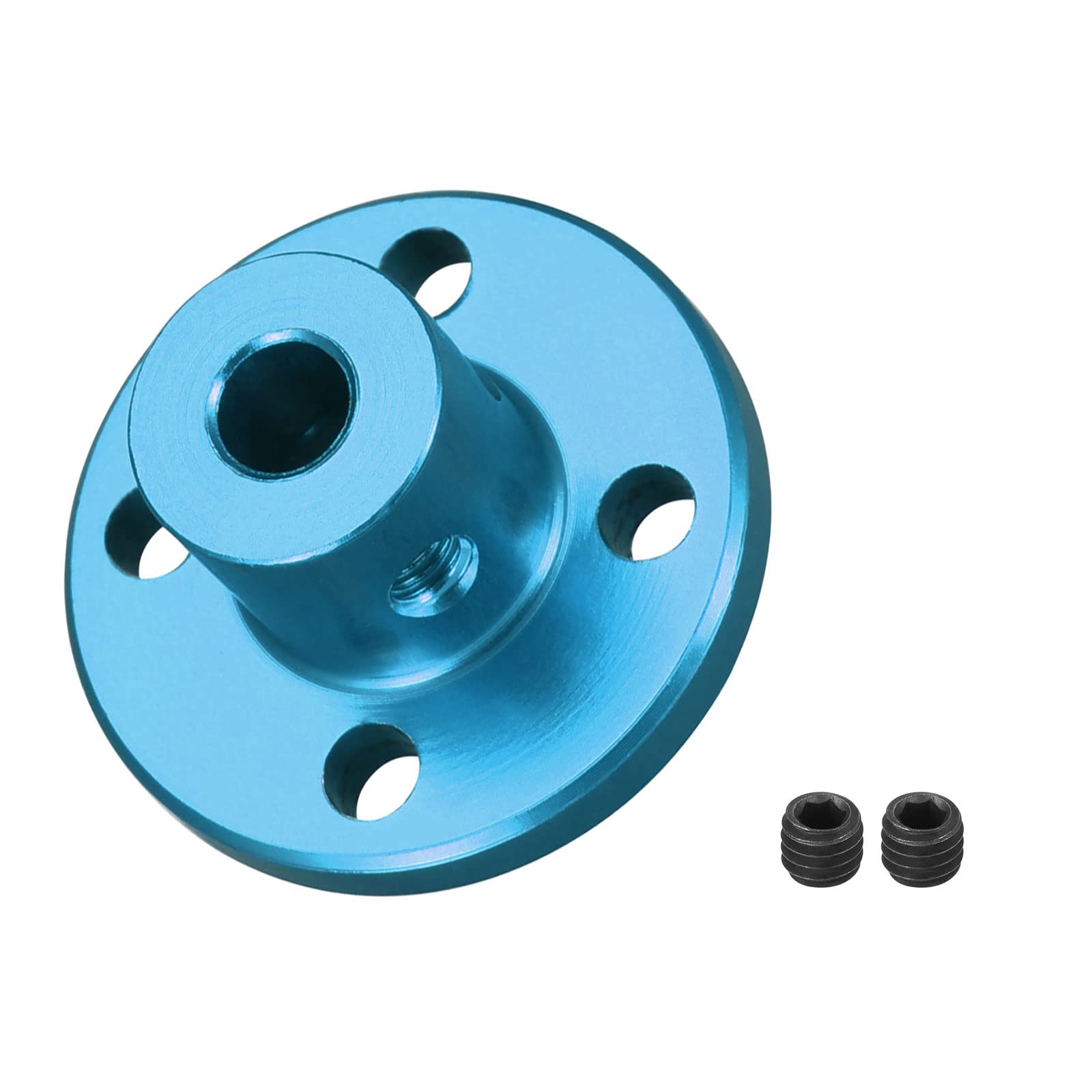 DMiotech 4mm Inner Diameter H13xD10 Flange Coupling Connector Rigid Guide Shaft Coupler Shaft Coupling with Screws for DIY RC Model Motors Sky Blue