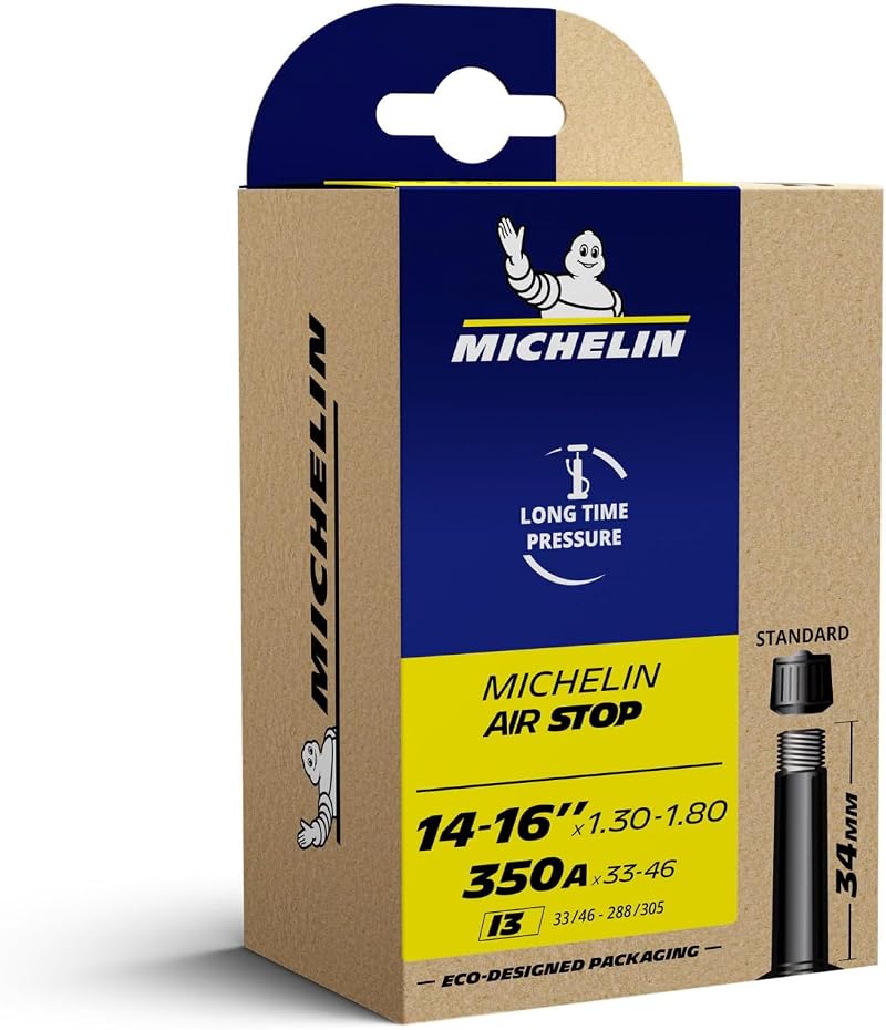 MICHELIN Airstop Bicycle Inner Tube 16 x 1.5-1.9