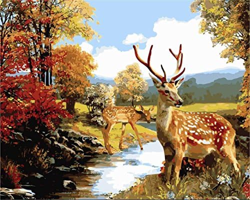 Diy Oil Painting, Adult children's hand painting- The little deer 16 X 20 inch.