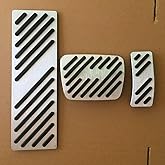 kashaipu Aluminum Alloy Footrest Gas Brake Pedal Cover Set Works for Audi Sline A4 A5 A6 A7 A8 Q5 Q7 Q8