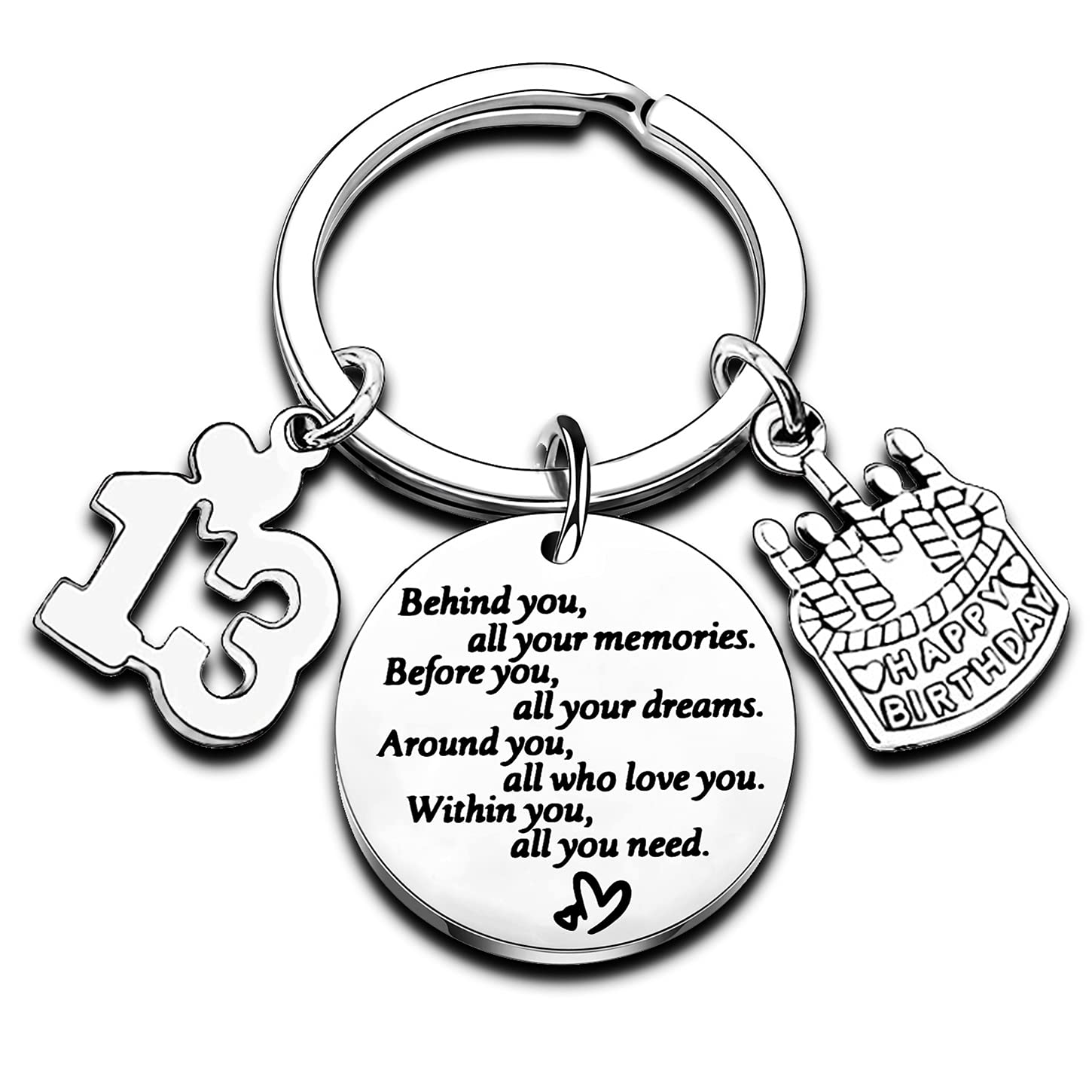 Nimteve Birthday Keyring Birthday Gifts Key Ring Gifts For Women Girls Gifts Inspirational Keychain Gifts For Mum Daughter Sister Christmas Gifts (13th)