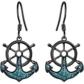 Anchor Earrings 925 Sterling Silver Anchor Turquoise Earrings Nautical Gifts Jewelry for Women