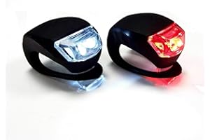 bicycle lights set, small, easy quick assembly, silicone plastic, waterproof, front light and rear light, 2 pieces