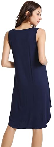 Women's Bamboo Viscose Nightgown - Sleeveless Tank Sleepshirt - Plus Size S-4X