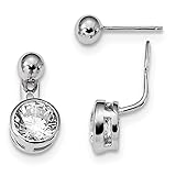 925 Sterling Silver Cubic Zirconia Cz Front Back