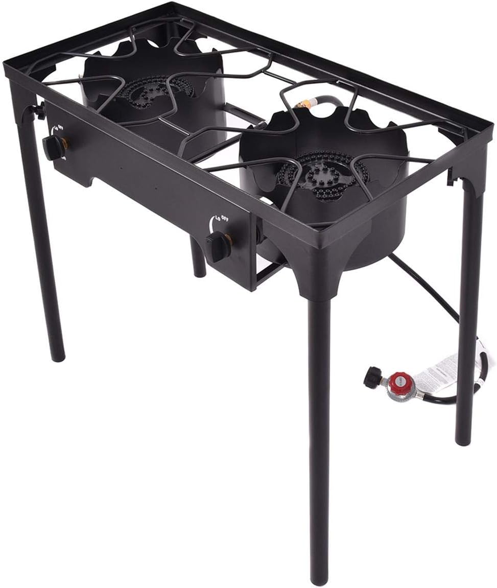 Review Cypress Shop Double Gas Stoves Burner BBQ Grill Propane Gas