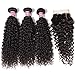 Unice Hair Brazilian Virgin Curly Hair Weave 3 Bundles with 3 Way Part 4