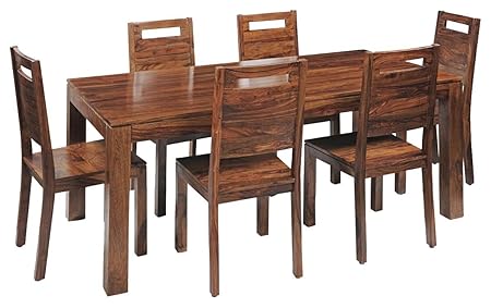 Custom Decor Catalunya Six Seater Dining Set - Mahogany