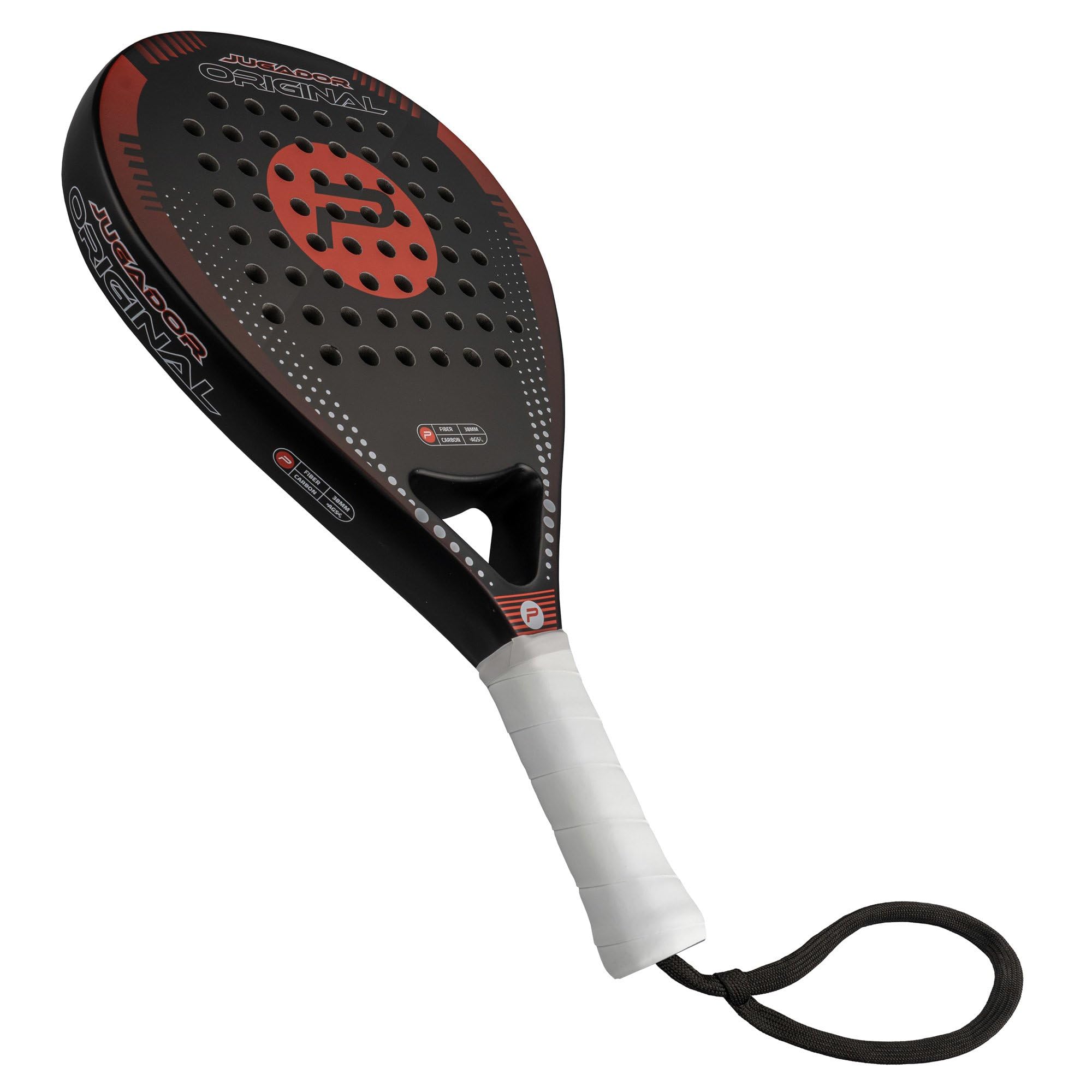 Pure2Improve - Sports Padel Racket - Lightweight Carbon and Fibreglass Multifunctional Padel - Tennis/Badminton/Squash, Red / Black, 60cm