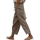 Acelitt Women Casual Lightweight Drawstring Elastic Waist Pants with Pockets, S-XXL