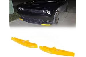 SOSEGA Front Bumper Lip Splitter Protector Cover Replacement Part for 2015-2023 Dodge Challenger Scat Pack R/T GT SRT Not for Plus,Widebody (2pcs/Set) (Yellow)