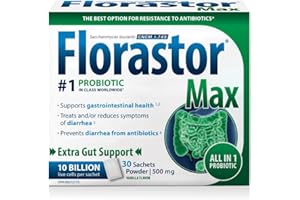 Florastor Max - Saccharomyces Boulardii CNCM I-745 - Daily All in One Probiotic - Extra Strength - Supports Gut Health & Immu