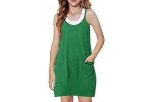 GENERIC Girls Tennis Dress With Shorts Casual Summer Sleeveless Spaghetti Straps Golf Athletic Dress Trendy One Piece Romper