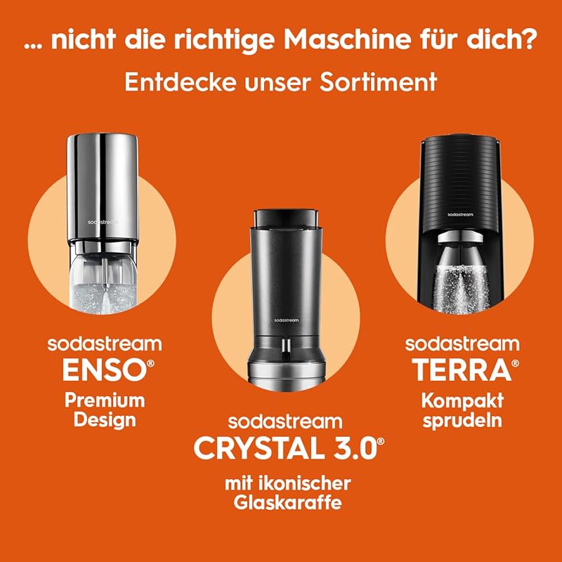 Wassersprudler Duo mit CO2-Zylinder, 2X Glasflasche und 2X 1L spülmaschinenfeste Kunststoff-Flasche, Weiß, Höhe: 44 cm