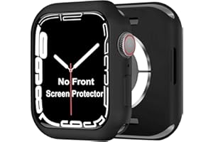BOTOMALL Compatible with Apple Watch Case 41mm Series 9 (2023) Series 8 Series 7 Soft Flexible TPU Thin Lightweight Protective Bumper for iWatch [No Screen] - Black