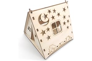 AnairsMo Electric Candle Light Holder, Lampshade Electric Tea Light Holder, Wooden Camping Tent Shape Lampshade For Nursery Décor, Bedrooms, Children Room, Playroom (Lamp Shade Cover Only)