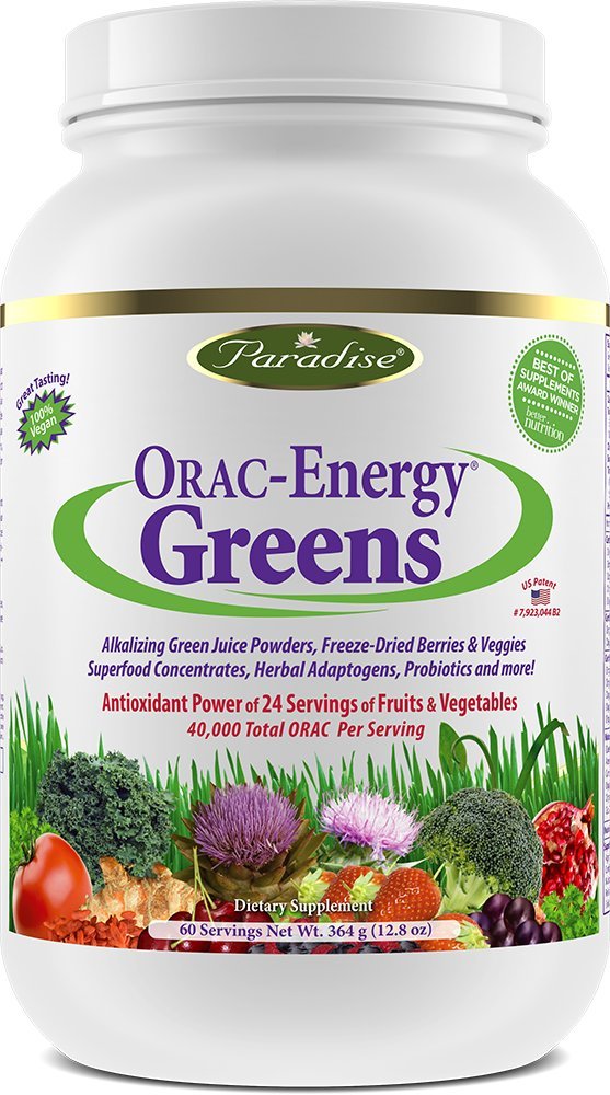 Paradise Herbs Orac Energy Protein Powder, Greens, 454 Gram