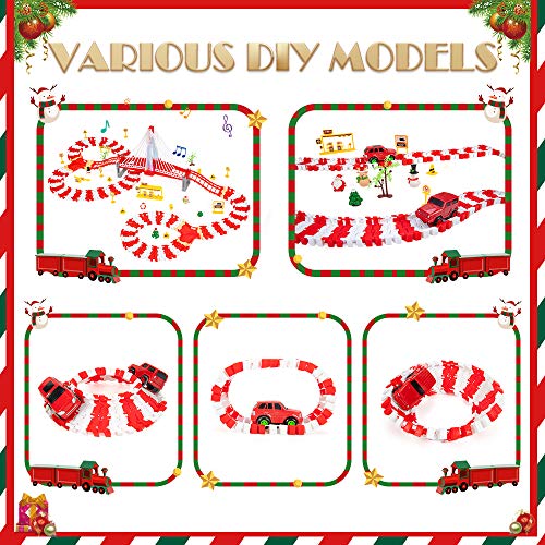 image for Lucky Doug Christmas Race Car Track Toys, 2 Cars and 1 Bridge with Li
