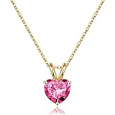 SMILEST Necklace Gifts for Her - 925 Sterling Silver Heart Birthstone Necklace, Dainty Sparkling Heart Pendant Anniversary Birthday Gifts for Women Mom Wife Daughter Girlfriend Jewelry Gift