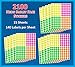 Pack of 2100, Happy Face Smiley Stickers, 3/4 inch Round Circles, Bright Neon Colors, Great for Teachers
