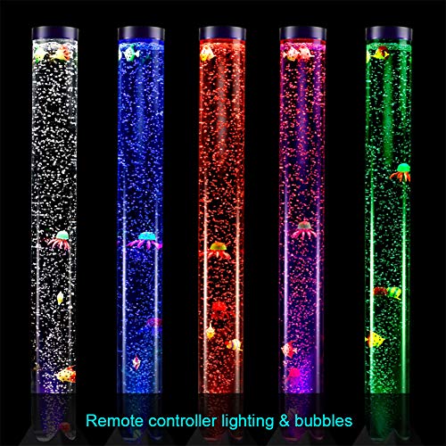 Floor Lamp - 3.9 ft Tall Water Bubble Floor Lamp - Water Tower Tank with Remote Control - Bubble Tube Night Mood Light for Kids Bedroom,Living Room,Great Gifts for Kids Perfect for Autism Sensory Toy