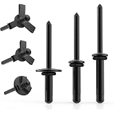 ZIUZI 60Pcs Tri-Fold Rivets, Tri Grip Aluminum Pop Blind Rivets | Waterproof O Rings for Industries Automobiles Kayak Sailboat &amp; Furniture 3 Sizes (3/16'' x 5/8'', 3/16'' x 4/5'', 3/16" x 1")