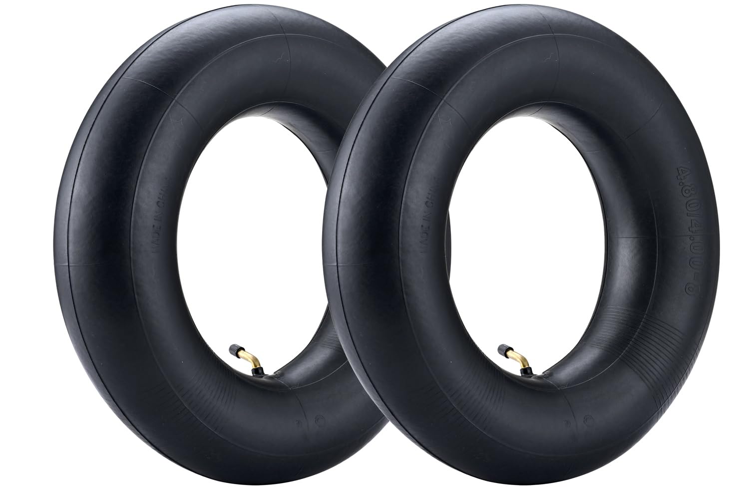Photo 1 of (2-Pack) Fastvert 4.80-8/4.00-8 Heavy-Duty Inner Tubes with TR-87 Bent Valve Stem – Fits Wheelbarrows, Utility Trailers, Garden Carts, Lawn Equipment, Hand Trucks and More