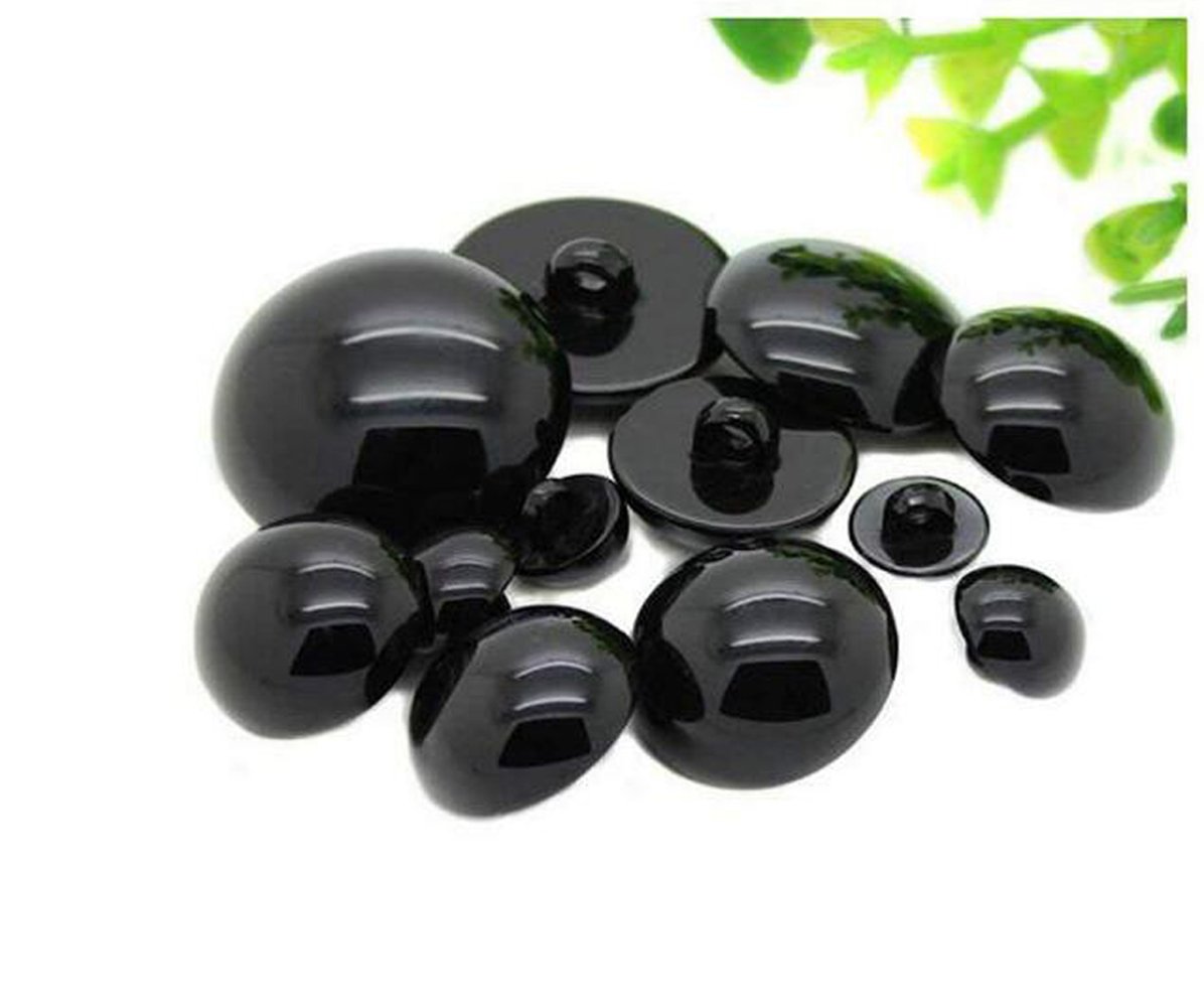 50pcs Black Plastic Safety Eyes Mushroom Beads DIY Sewing Crafting Buttons for Puppet Bear Doll Plush Animal (25MM)