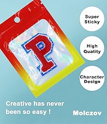Iron on Letter P Chenille Patches for Backpacks, 2