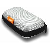 Small Hard EVA Case, Mini Earbud Zipper Pouch with Mesh Pocket, Silver | Portable Case for Jewelry, Coins, Wired Earphones, EarPods, IEM, Hearing Aids, Earplugs, USB Flash Drive, SD Card, AirTag