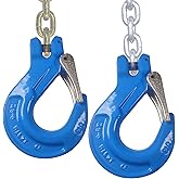 2 Pack G80 Clevis Slip Hook,5/16" Heavy Duty Chain Hooks,Forged Tow Trailer Safety Hook with 4400Lbs Work Load Limit Capacity for Hauler Hitches Wrecker Truck,Clevis Grab Winch Hooks for Lifting
