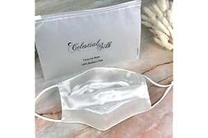 Celestial Silk Pleated 22 Momme Silk Face Mask Reusable and Washable Mouth Cover with Adjustable Ear Loops