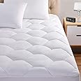 Twin Mattress Pad, 8-21" Deep Pocket Protector Ultra Soft Quilted Fitted Topper Cover Breathable Fit for Dorm Home Hotel -Whi