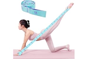 Xensamy 11 Loops Stretch band - Yoga, Pilates, Ballet, and Physical Therapy Stretching strap for Flexibility, Leg Stretching, and Exercise - Durable Stretching equipment for Dance and Fitness