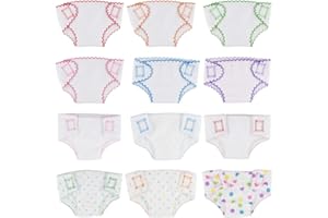 Dxhycc 12 Pack Doll Diapers Doll Underwear for 14-18 Inch Baby Dolls and Other Similar Dolls