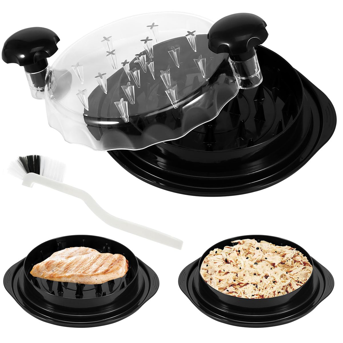 Chicken Shredder with Clear Lid and Handle Chicken Shredder Tool BPA Free Twist for Ground Beef Pulled Pork and Chicken Dishwasher Safe Chicken Shredder Machine for Shredding Pork Chicken