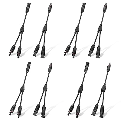 ECO-WORTHY 4 Pair Solar Connectors 30A Y Branch Parallel PV Adapter Cable Wire Plug Tool Kit for Solar Panel(M/FF+F/MM)