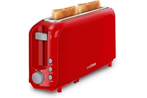 SEEDEEM 2 Slice Slim Toaster, Single 10" Long Slot Toaster Fits Bagels & Artisan Bread, 6 Shade Settings, Cancel/Reheat/Defro