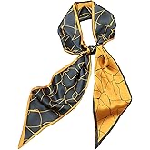 Clysoru Silk Neck Scarf Printed Scarves Head Women'S Fashion Oblique Angle Satin Scarfs For Bag Hair 59” X 5.9”