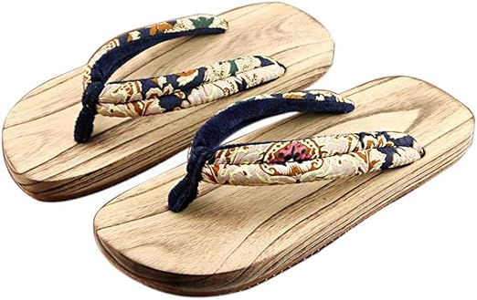 black wooden sandals