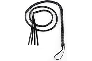 HEAVELOVE Faux Leather Horse Whip Long, Riding Whip Costume Accessory, Non Slip Bull Whip Equestrianism Whips for Outdoor Riding Racing Sports Equestrianism Tool Stage Performance Cosplay
