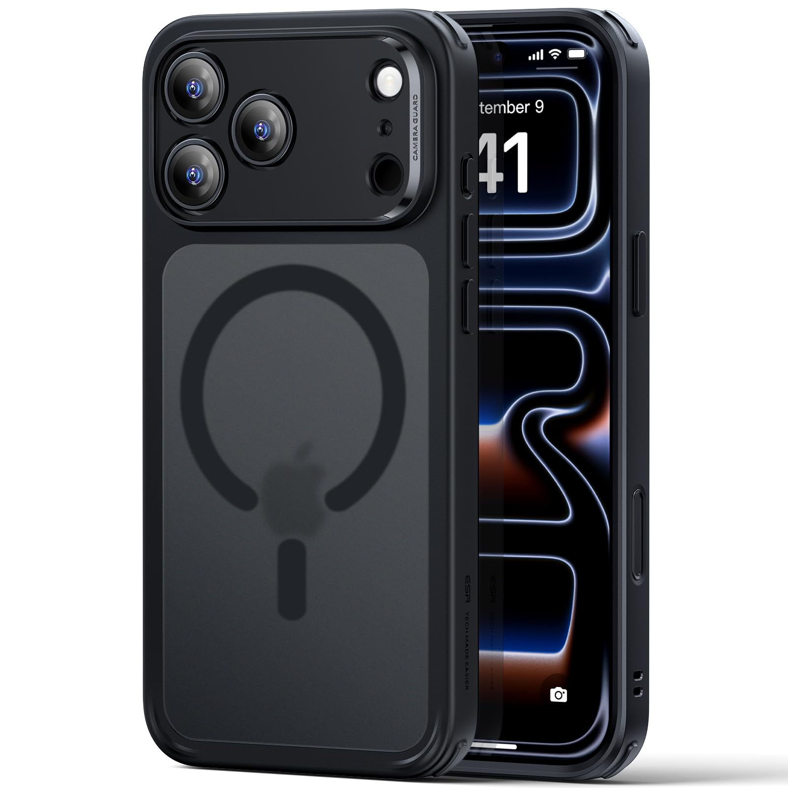 Photo 1 of ESR for iPhone 17 Pro Case, Camera Control, Compatible with MagSafe, Shockof Military-Grade tection, Magnetic Phone Case for iPhone 17 Pro, Classic Hybrid Case, Frosted Black